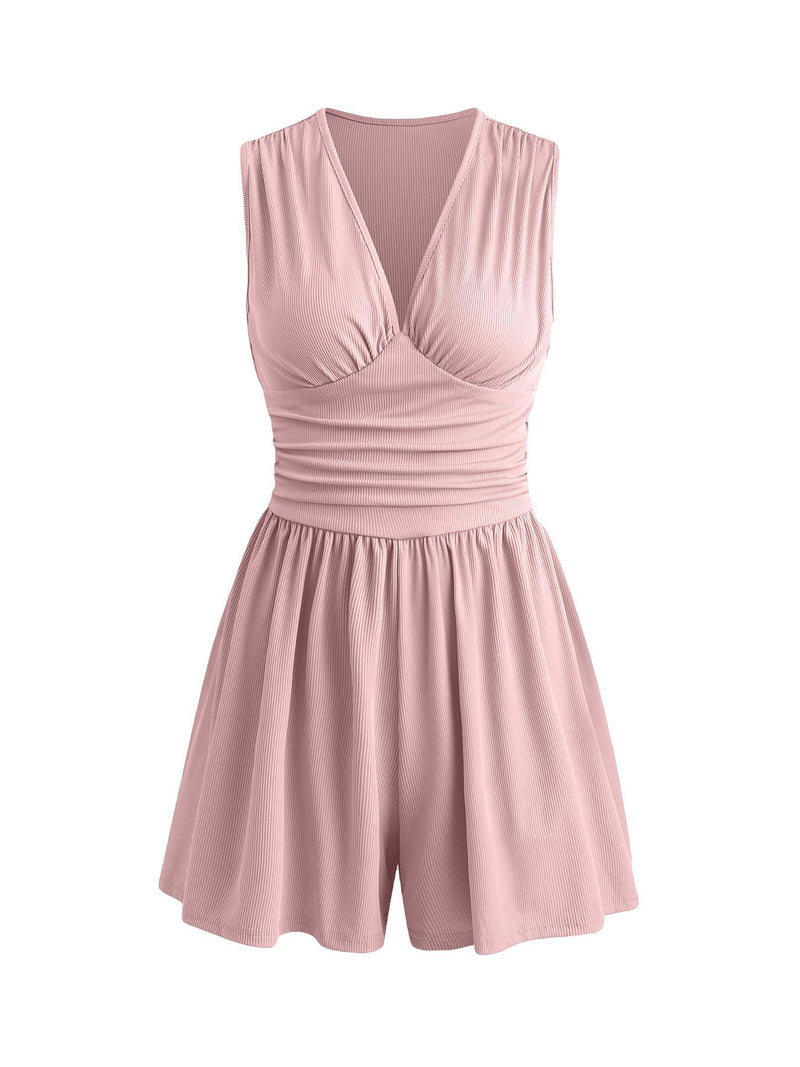 Marlowe Pleated Playsuit — Pink