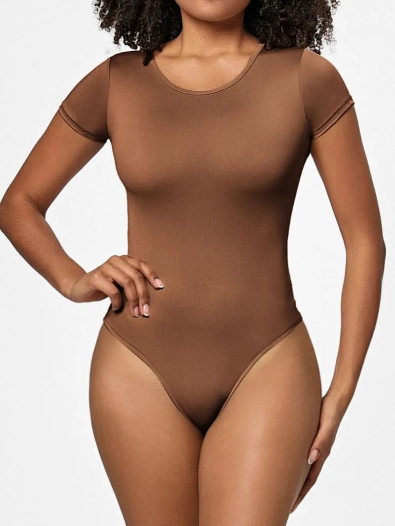 Full Size Round Neck Short Sleeve Bodysuit 4
