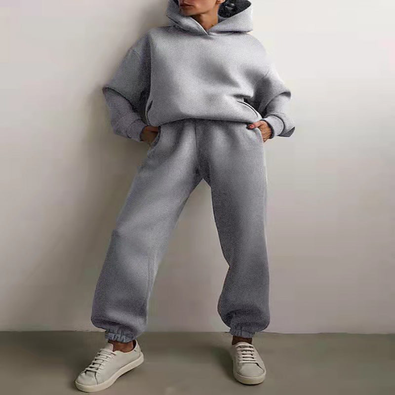 Mira Hooded Lounge Set — Light grey