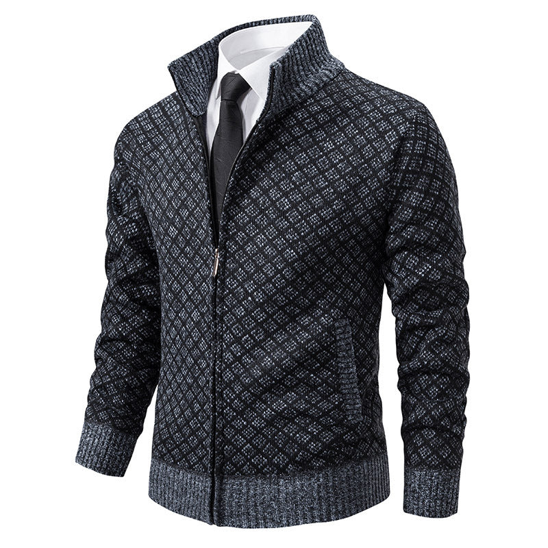 Griffin Plaid Knit Zip Cardigan