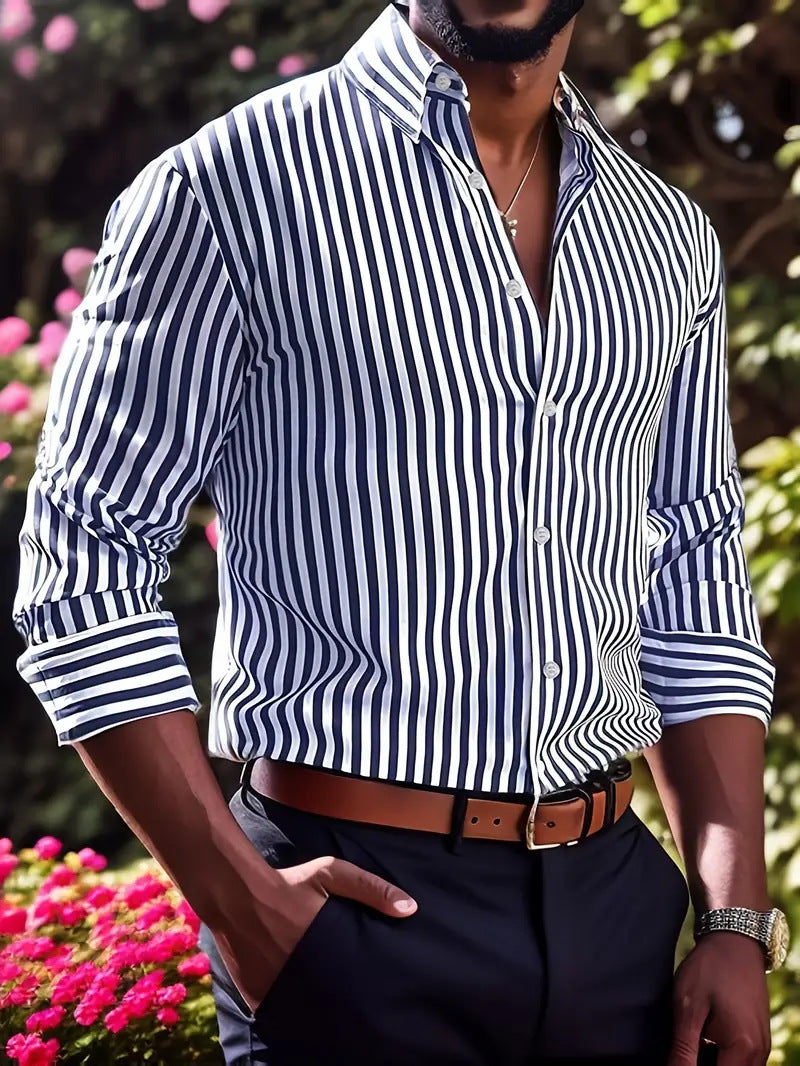 Arden Stripe Lapel Shirt — ML251711444