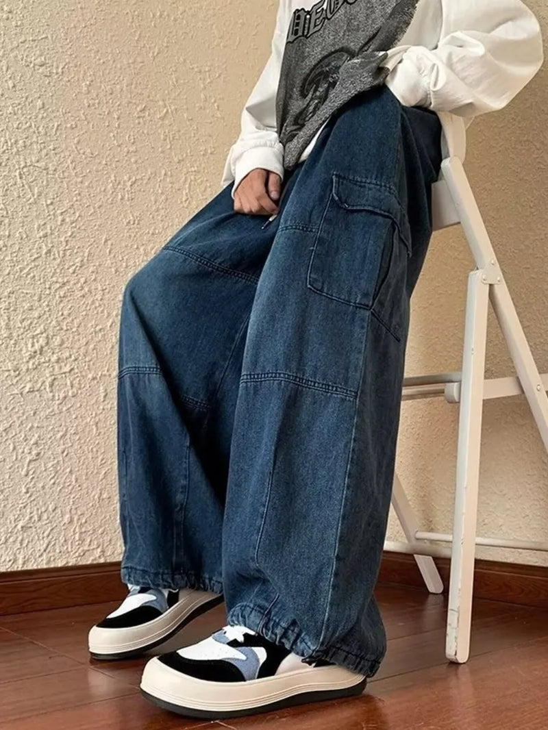 Men's Full Size Loose Fit Cargo Jeans Plus Size 4