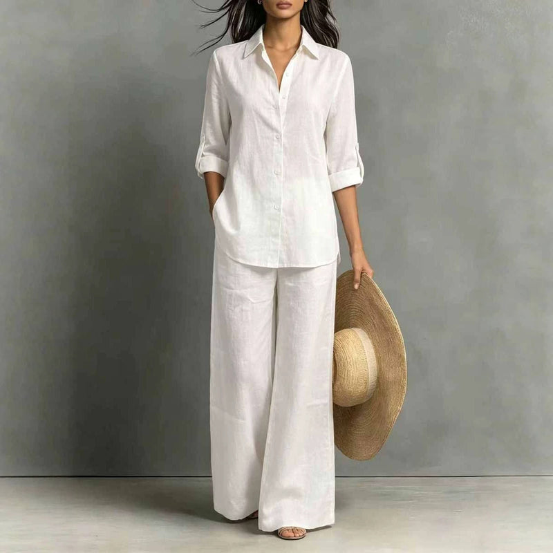 Marisol Linen Resort Co-ord Set — White