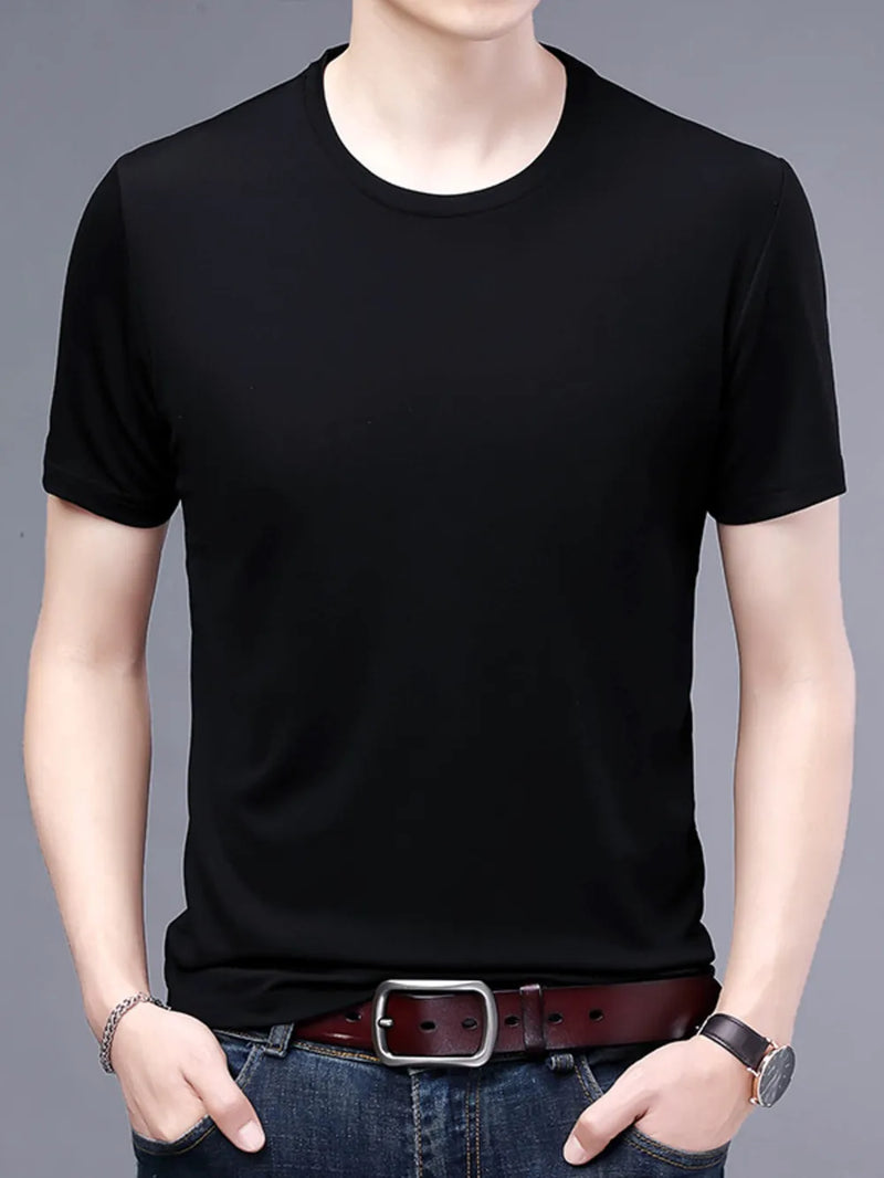 Men's Plus Size Classic Crew Neck Basic T-Shirt 8