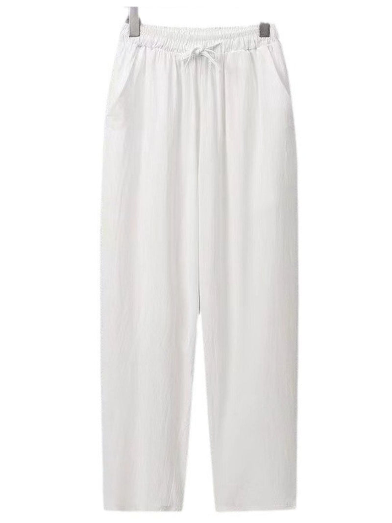 Men's Plus Size Drawstring Wide Leg Pants 7
