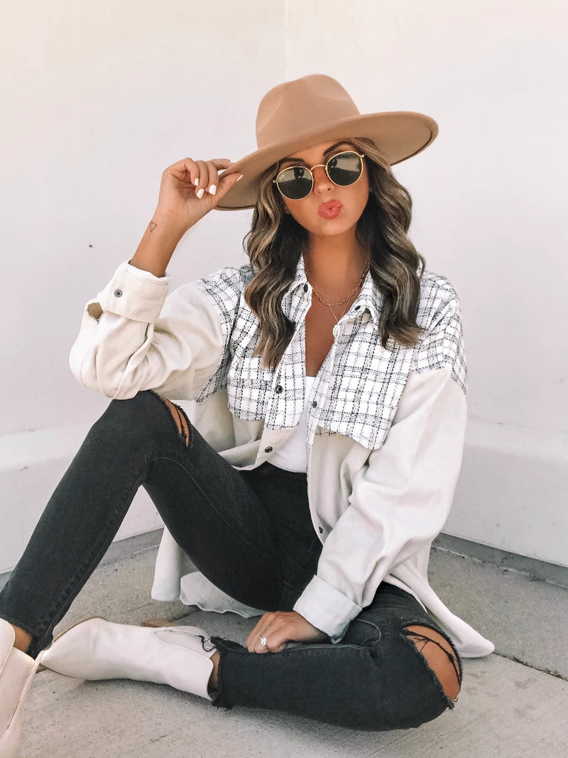 Iris Corduroy Plaid Shacket