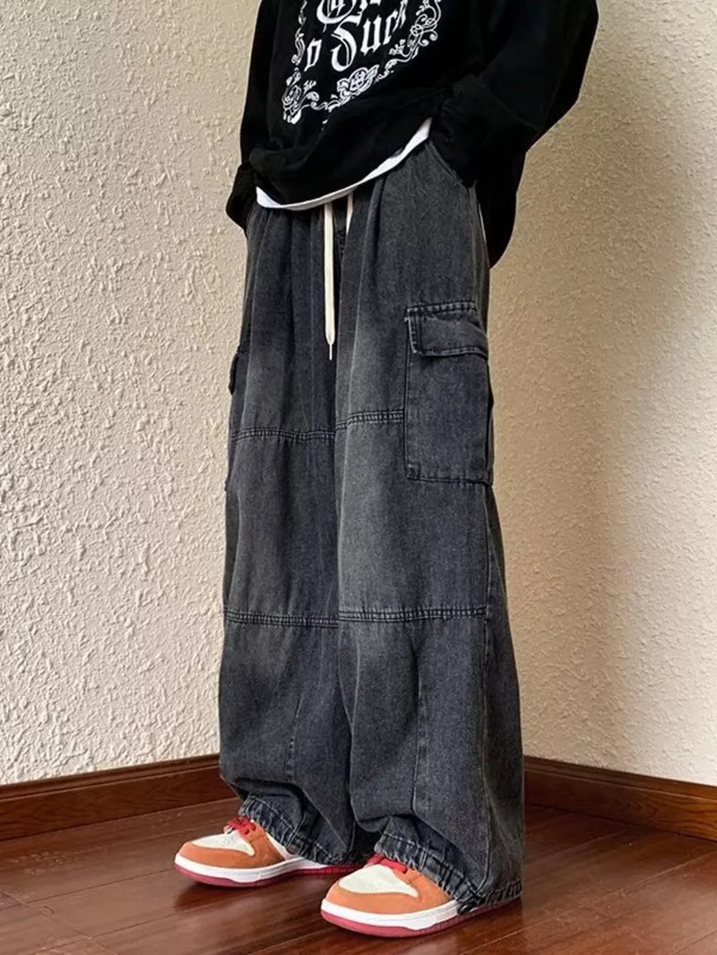 Men's Full Size Loose Fit Cargo Jeans Plus Size 7
