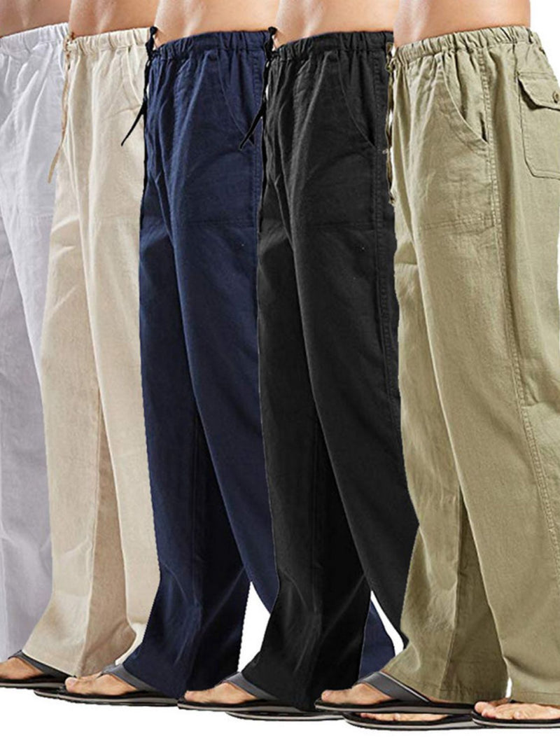 Men's Full Size Drawsting Straight Leg Pants Plus Size 1