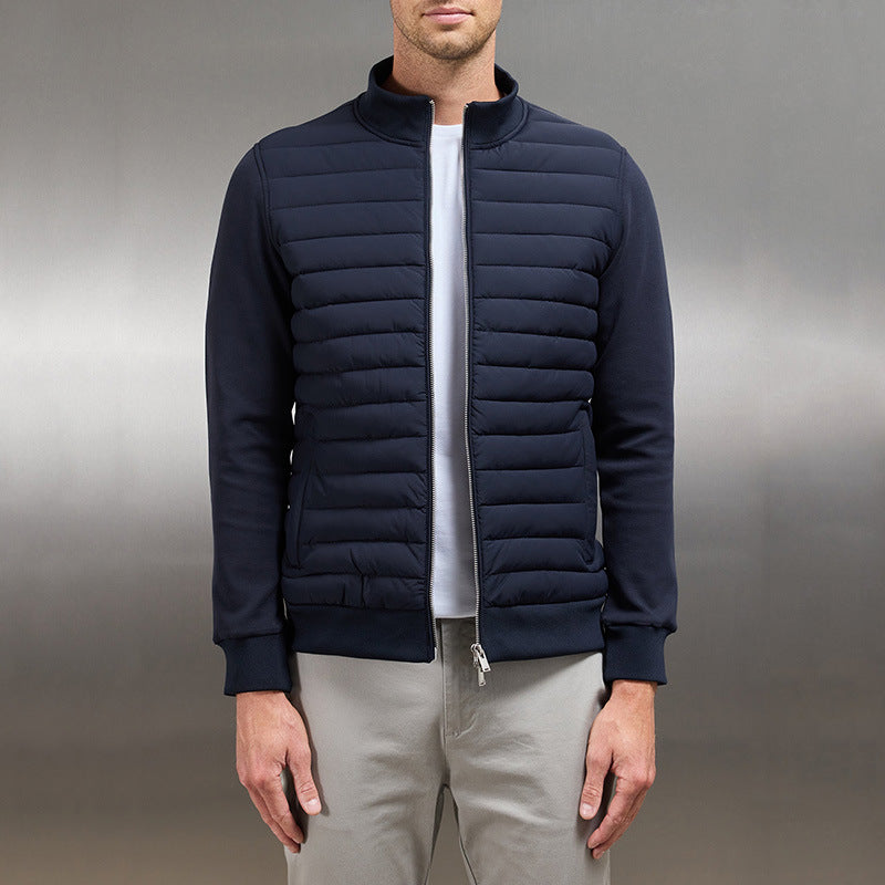 Corin Lightweight Stand-Collar Jacket — Navy Blue