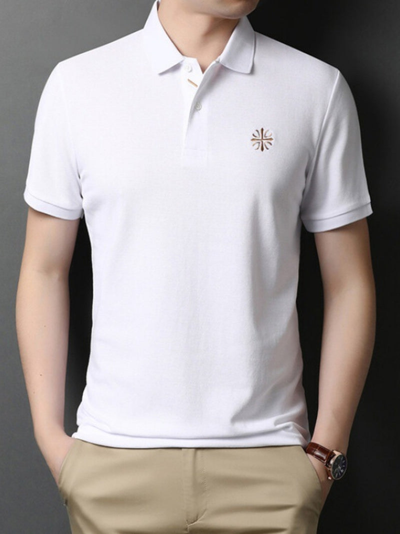 Men's Plus Size Embroidered Slim Fit Polo Shirt 7