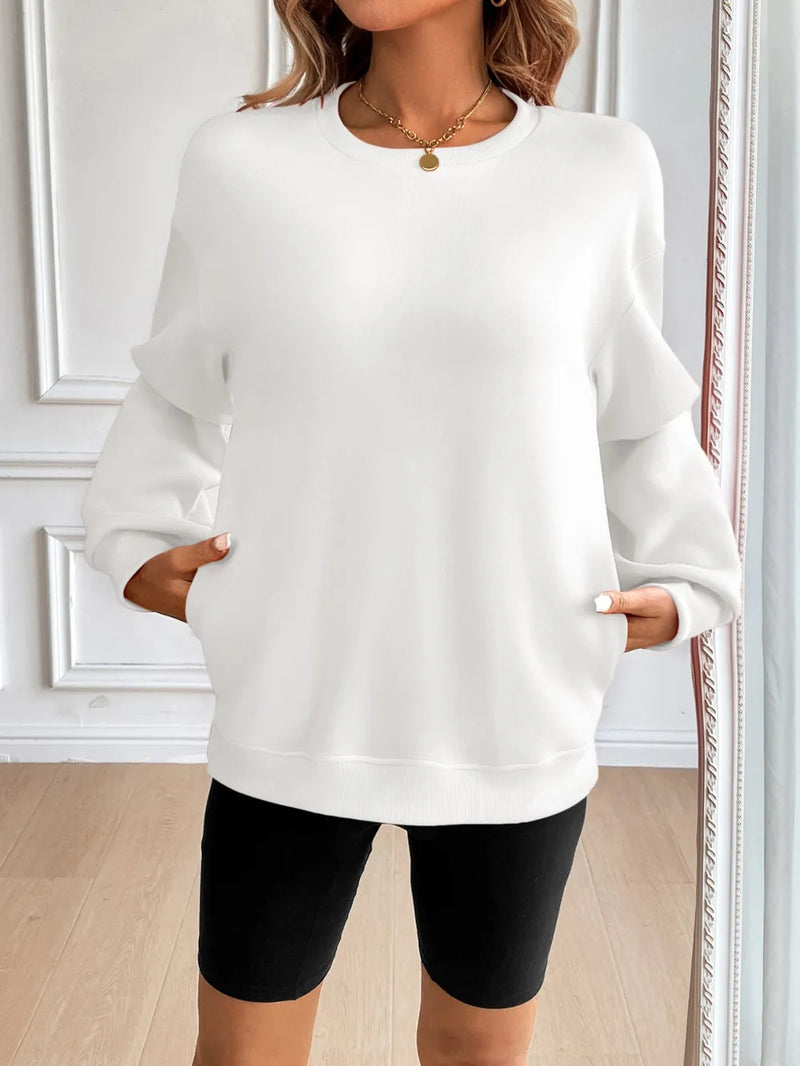 Ivy Lane Round Neck Long Sleeve Sweatshirt 1