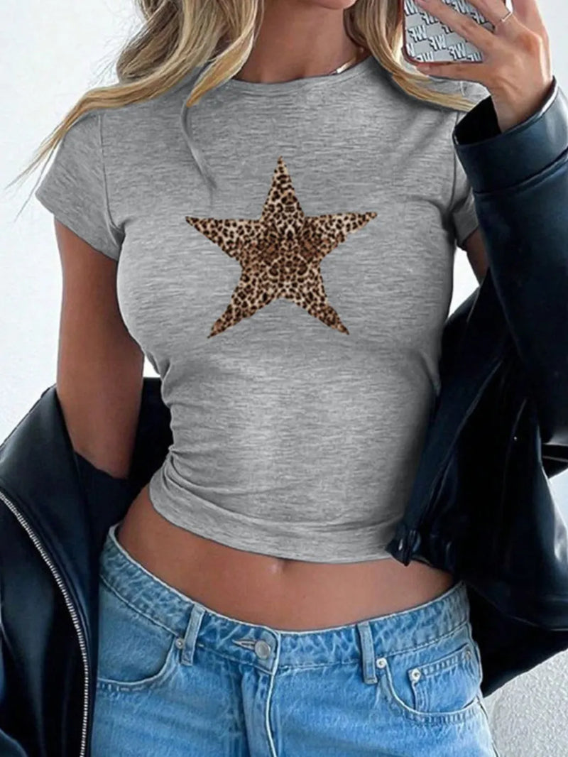 Devine Star Round Neck Short Sleeve T-Shirt 6