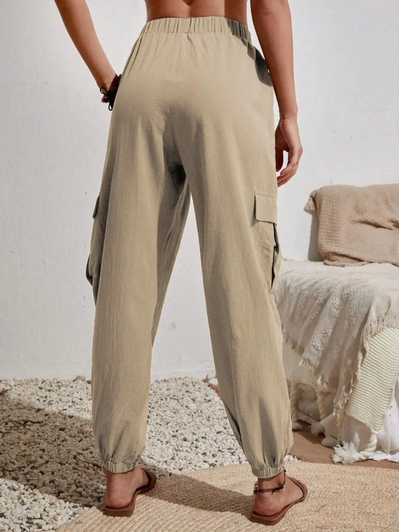 Drawstring Joggers with Cargo Pockets 8