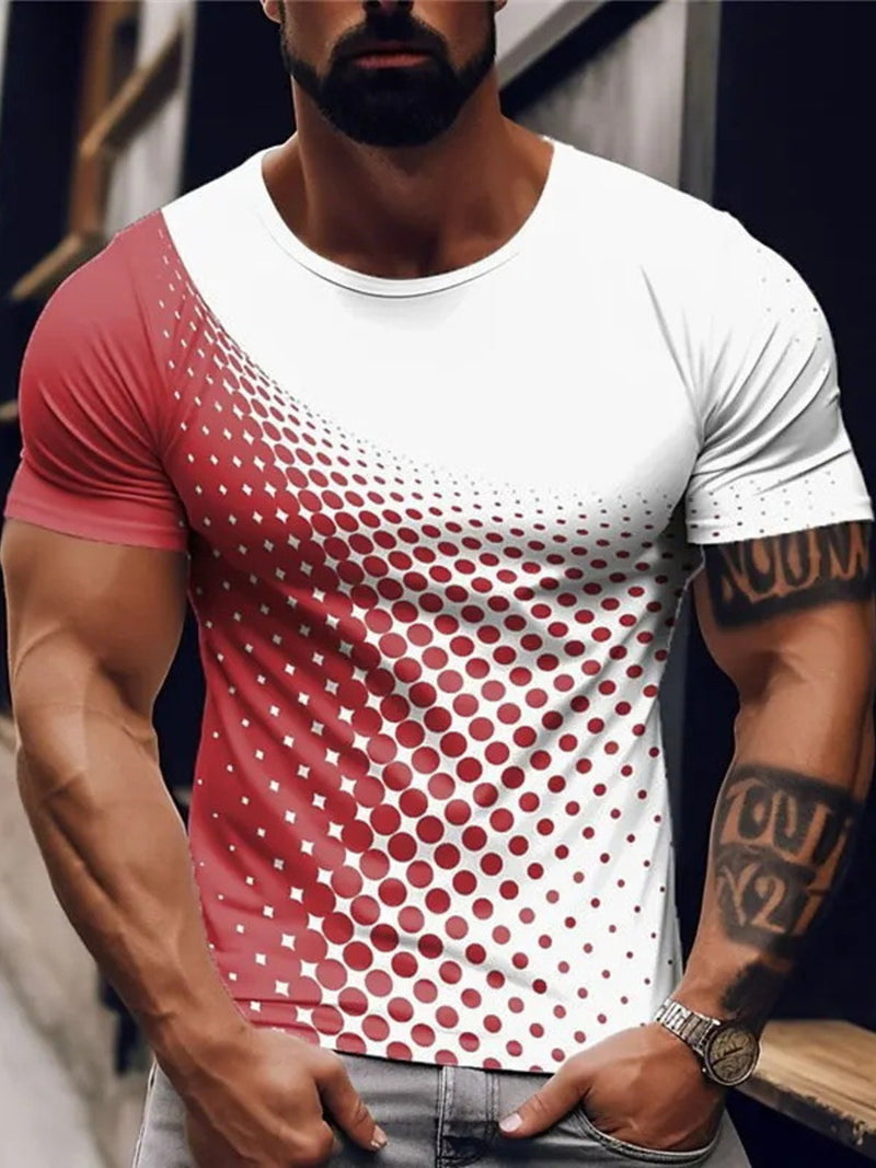 Men's Full Size Gradient Dot Print T-Shirt Plus Size 1