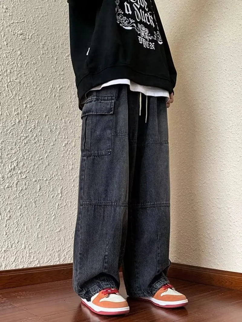 Men's Full Size Loose Fit Cargo Jeans Plus Size 8