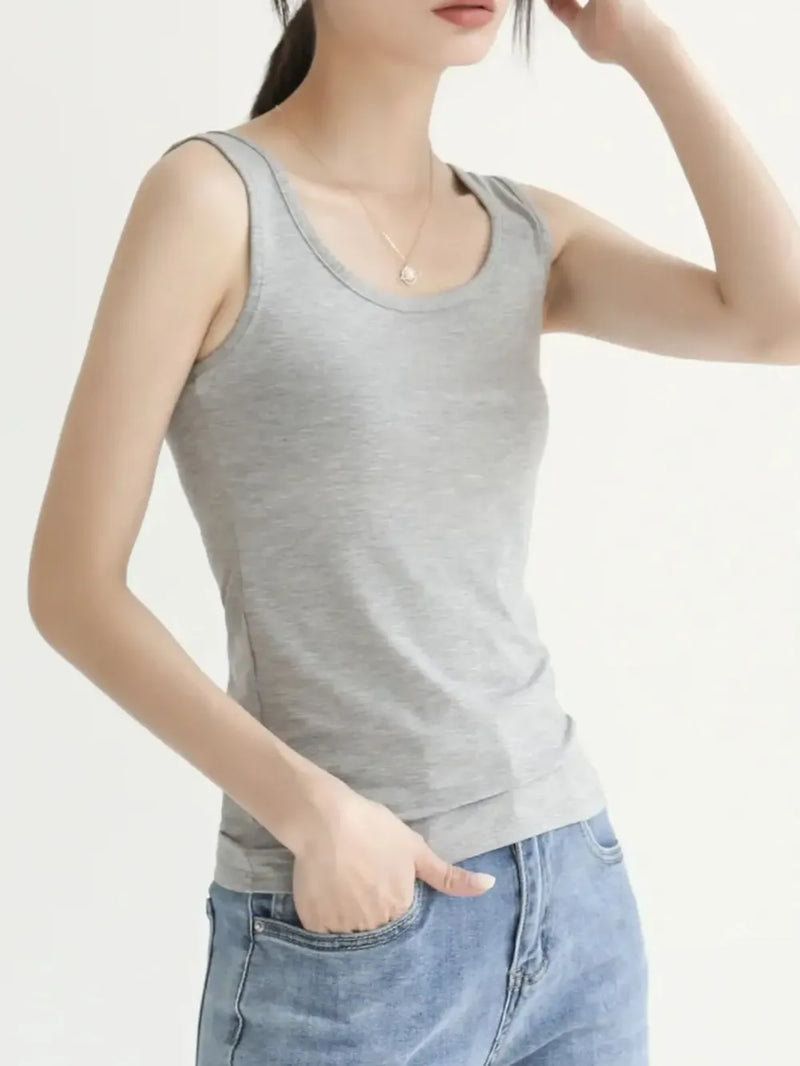 Scoop Neck Wide Strap Tank 2
