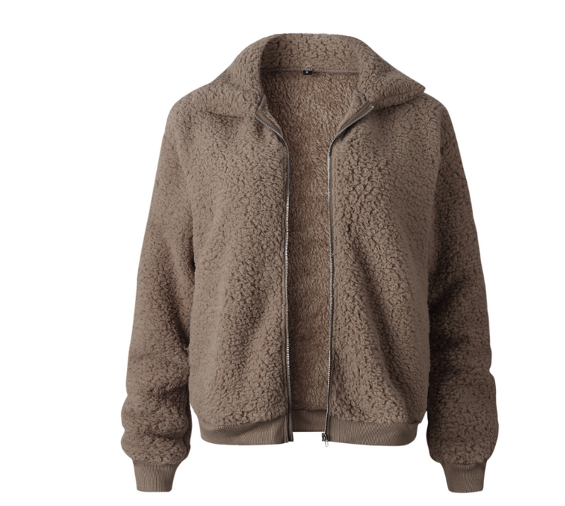 Olive Velvet Collar Jacket — Khaki