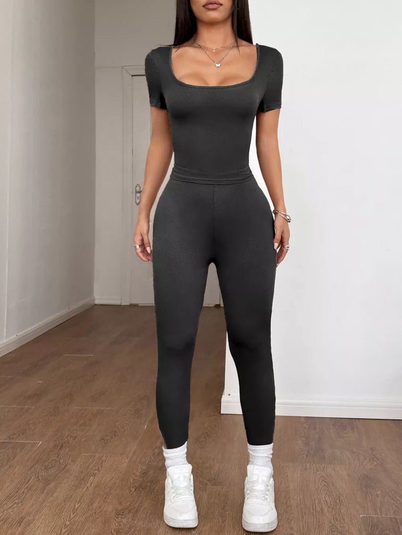 Short Sleeve Top And Leggings Set 1