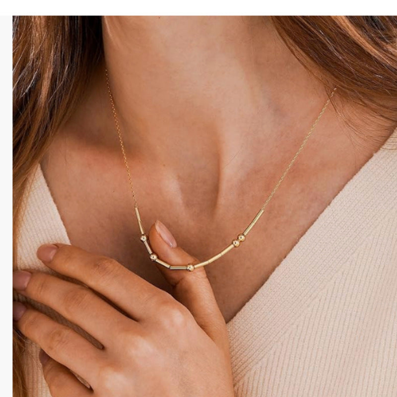 Dainty Beaded Clavicle Necklace 4