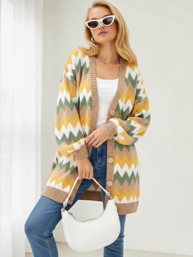 Marlowe Color-Block Knit Cardigan 4