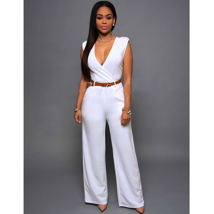 Juno Green Easy Jumpsuit — white