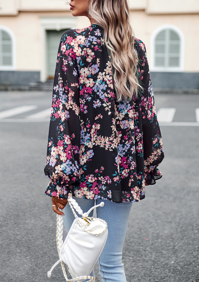 Elara Floral Chiffon Blouse