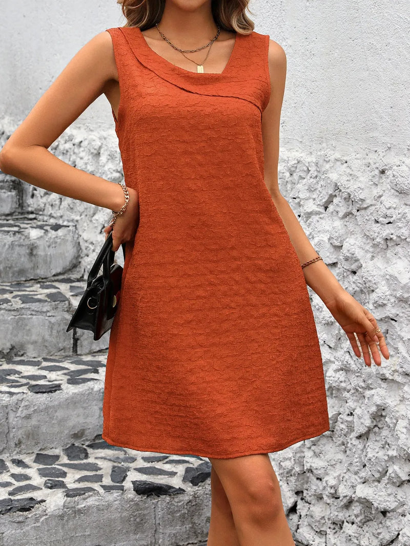 Ivy Lane Asymmetrical Neck Sleeveless Mini Dress 2