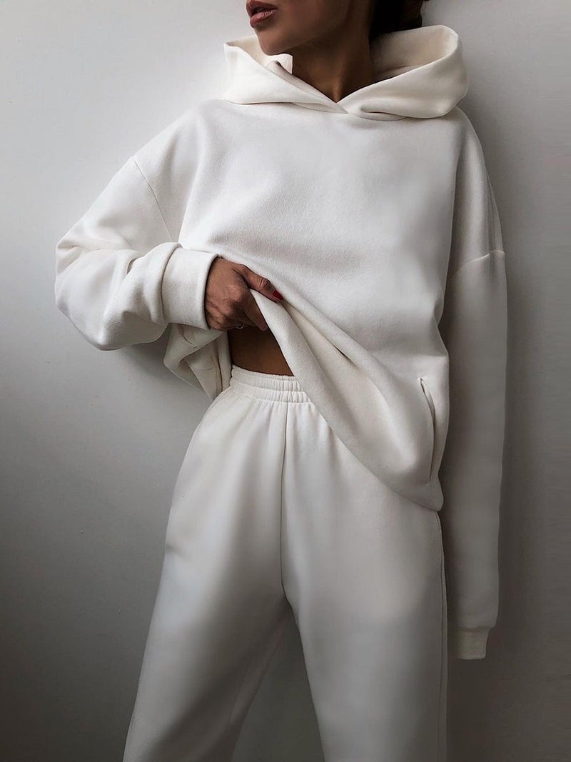 Mira Hooded Lounge Set — White