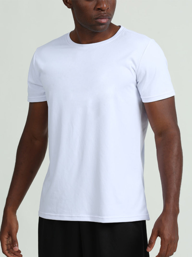 Men's Plus Size Solid Color Round Neck T-Shirt 7