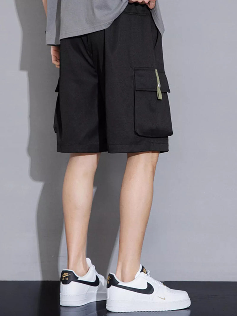 Men's Plus Size Casual Cargo Shorts with Drawstring 6