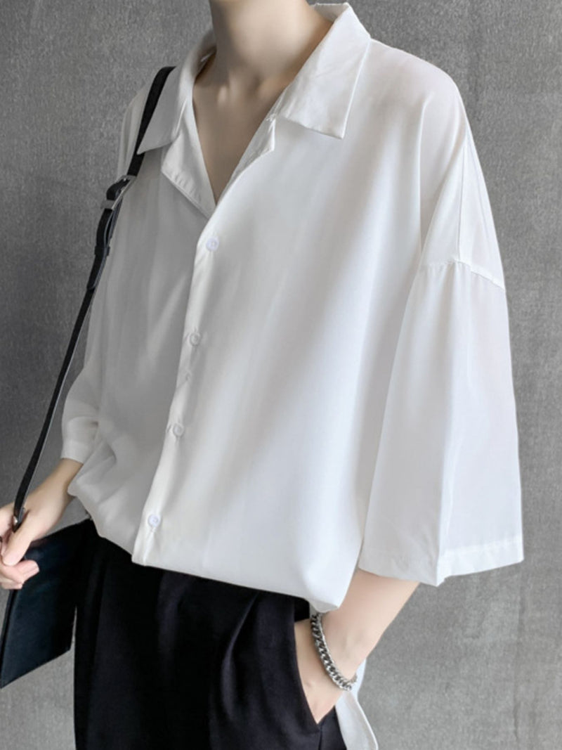 Men's Button Up 3/4 Sleeve Shirt 4