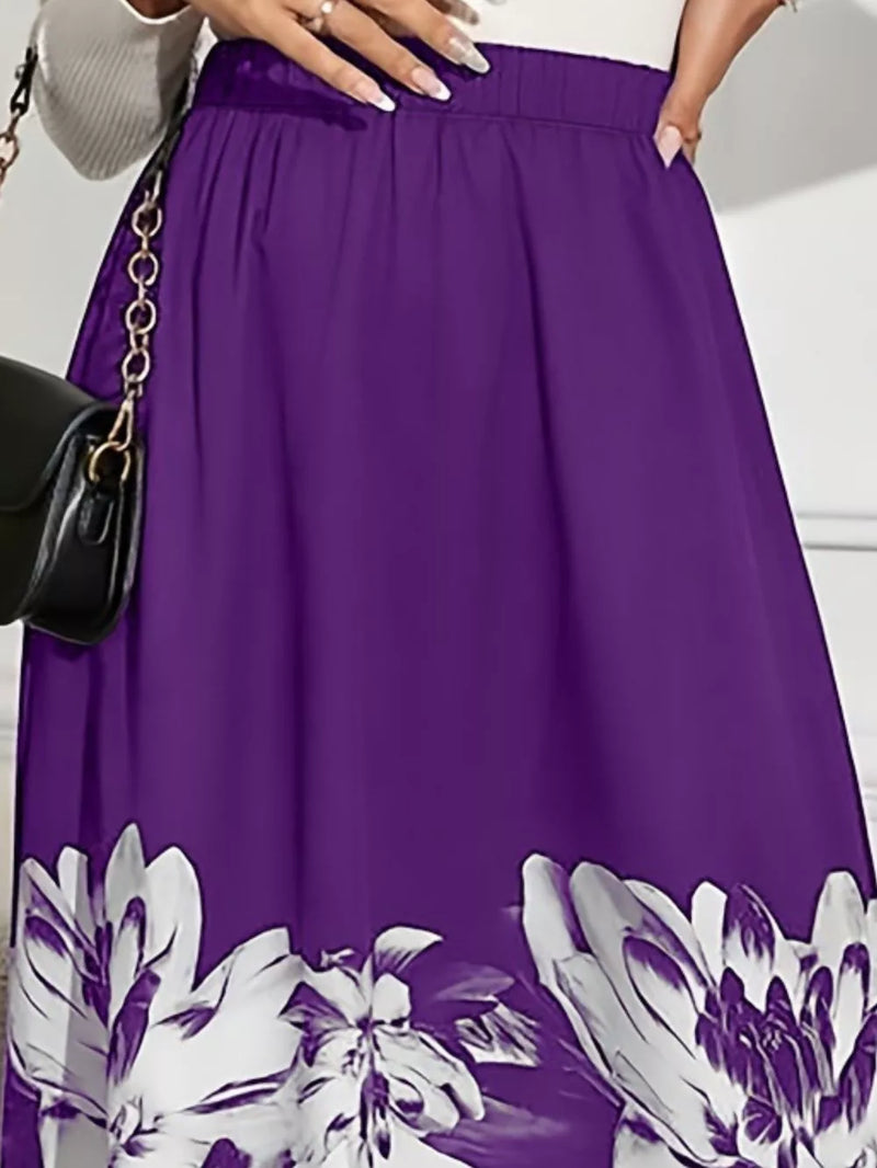 Floral Print A-Line Midi Skirt 3