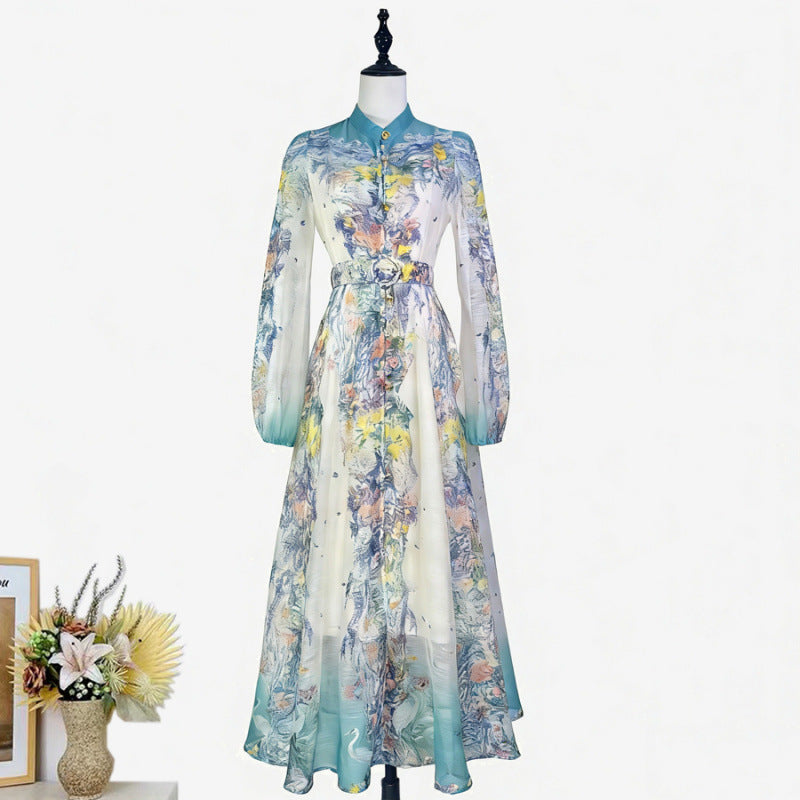 Delphine Puff-Sleeve Belted Dress 13