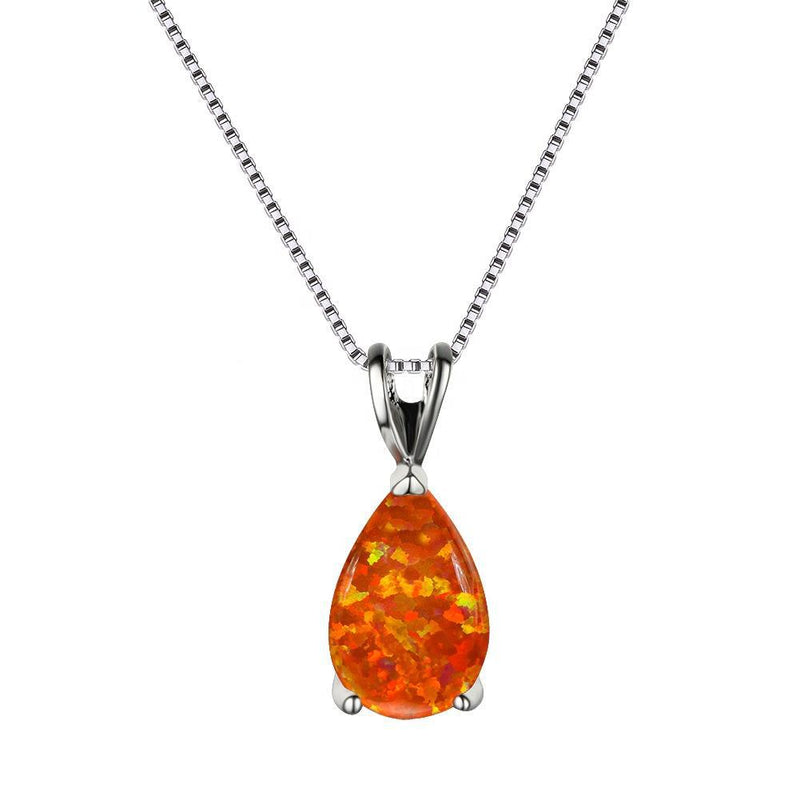 Liora Opal Teardrop Necklace — K16B Red Opal