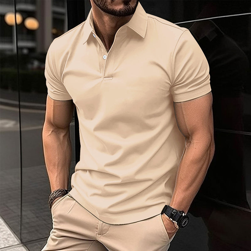 Forest Button Polo Shirt — Khaki