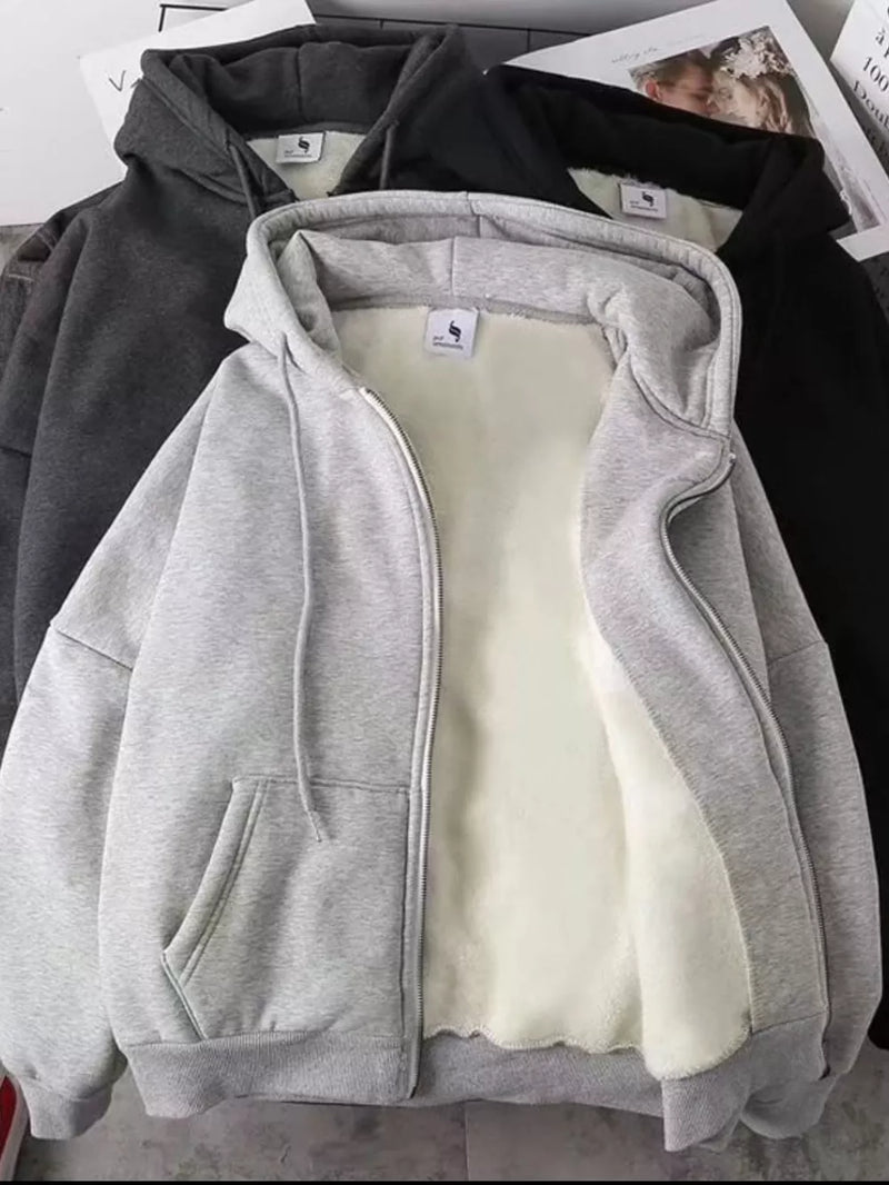 Men's Plus Size Fleece Lined Zip-Up Hoodie 1