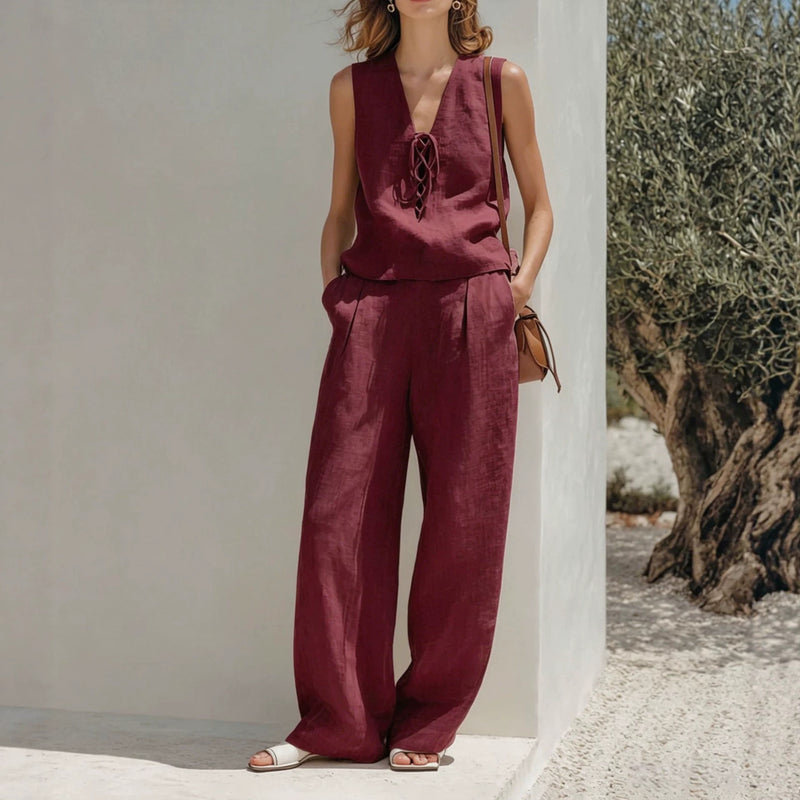 Liv Linen Top & Trouser Set 5