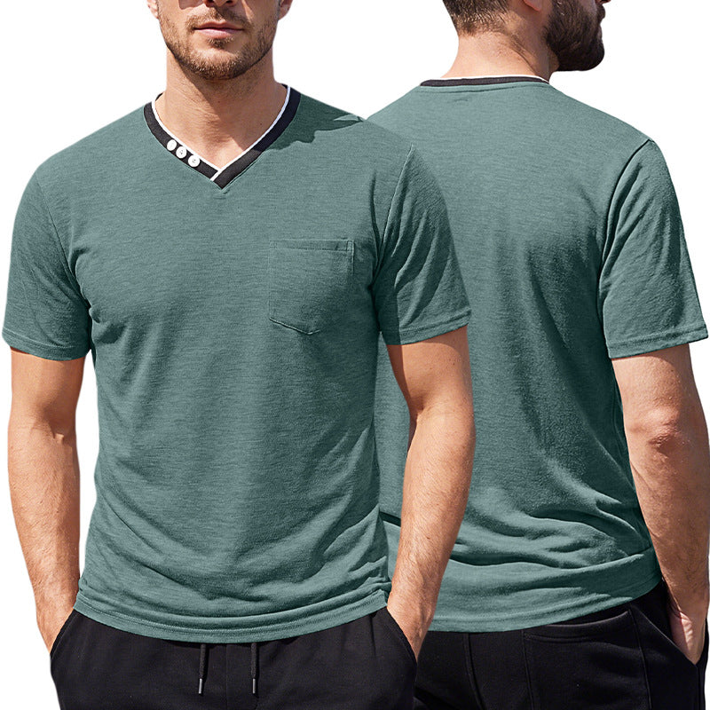 Camiseta Henley de Cuello de Pico