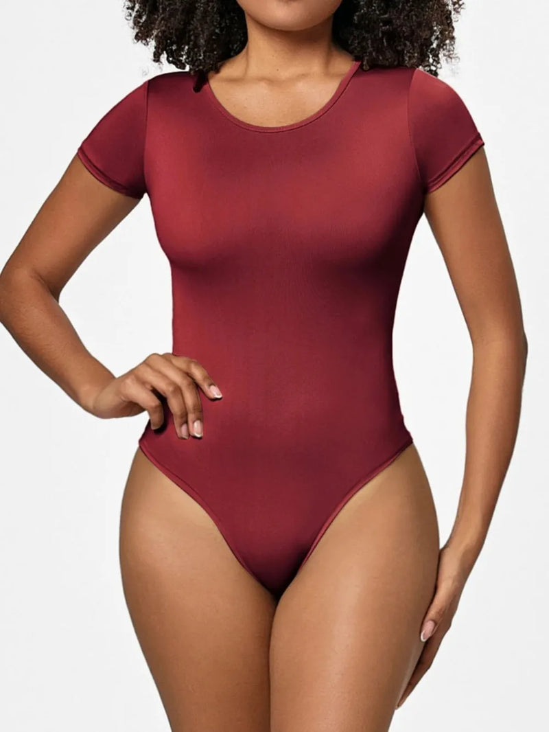 Full Size Round Neck Short Sleeve Bodysuit 8