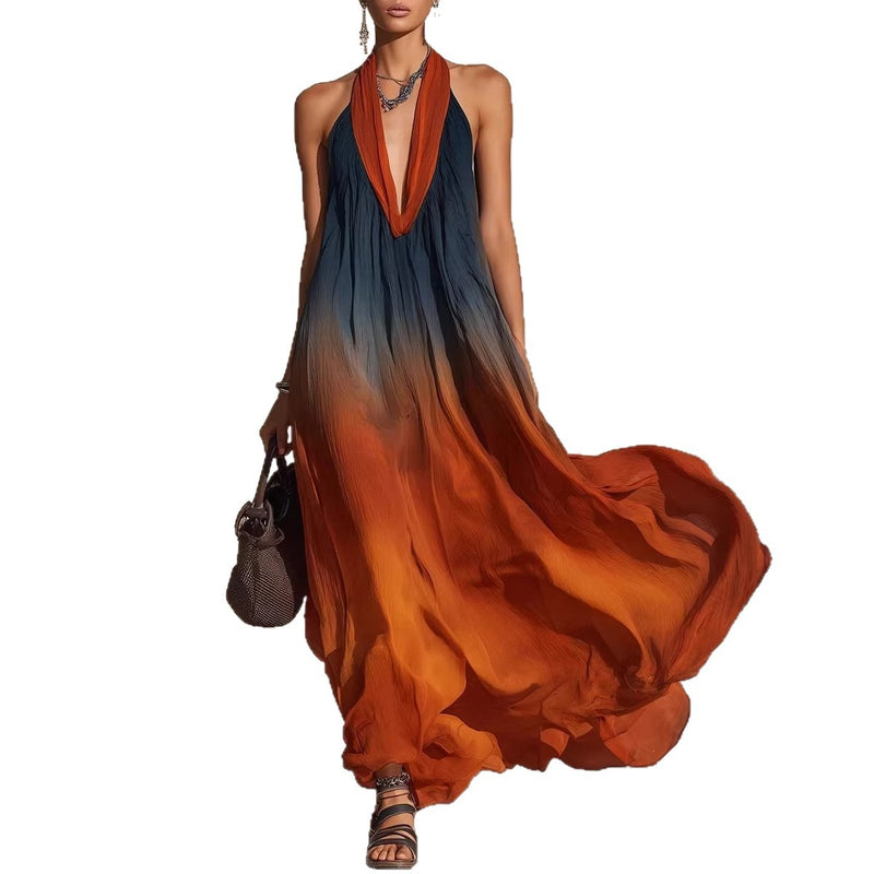 Sunset Ombre Halter Maxi