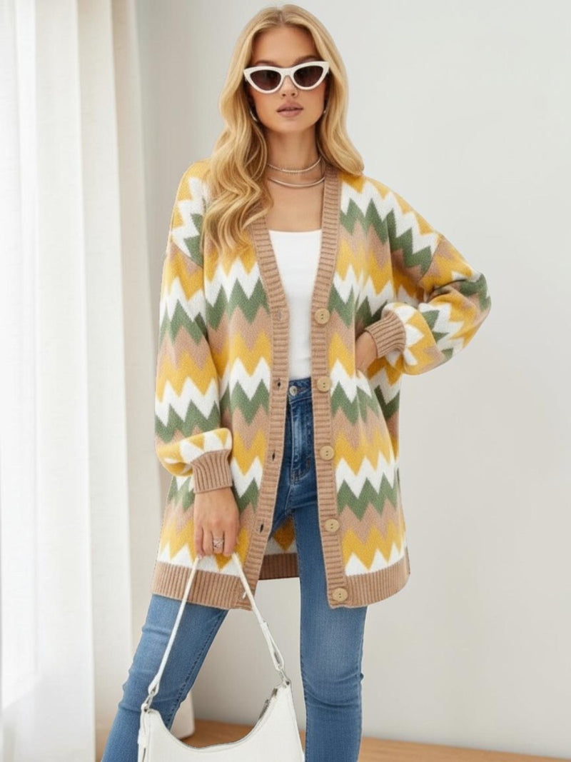 Marlowe Color-Block Knit Cardigan 2
