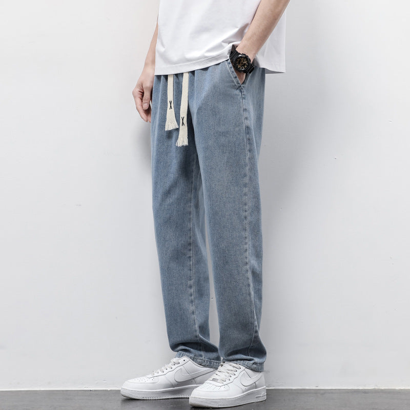 Iver Drawstring Wide-Leg Jeans in Resistance To 040 Light Blue