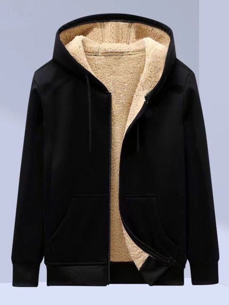 Men's Plus Size Sherpa Lined Zip Up Hoodie 2