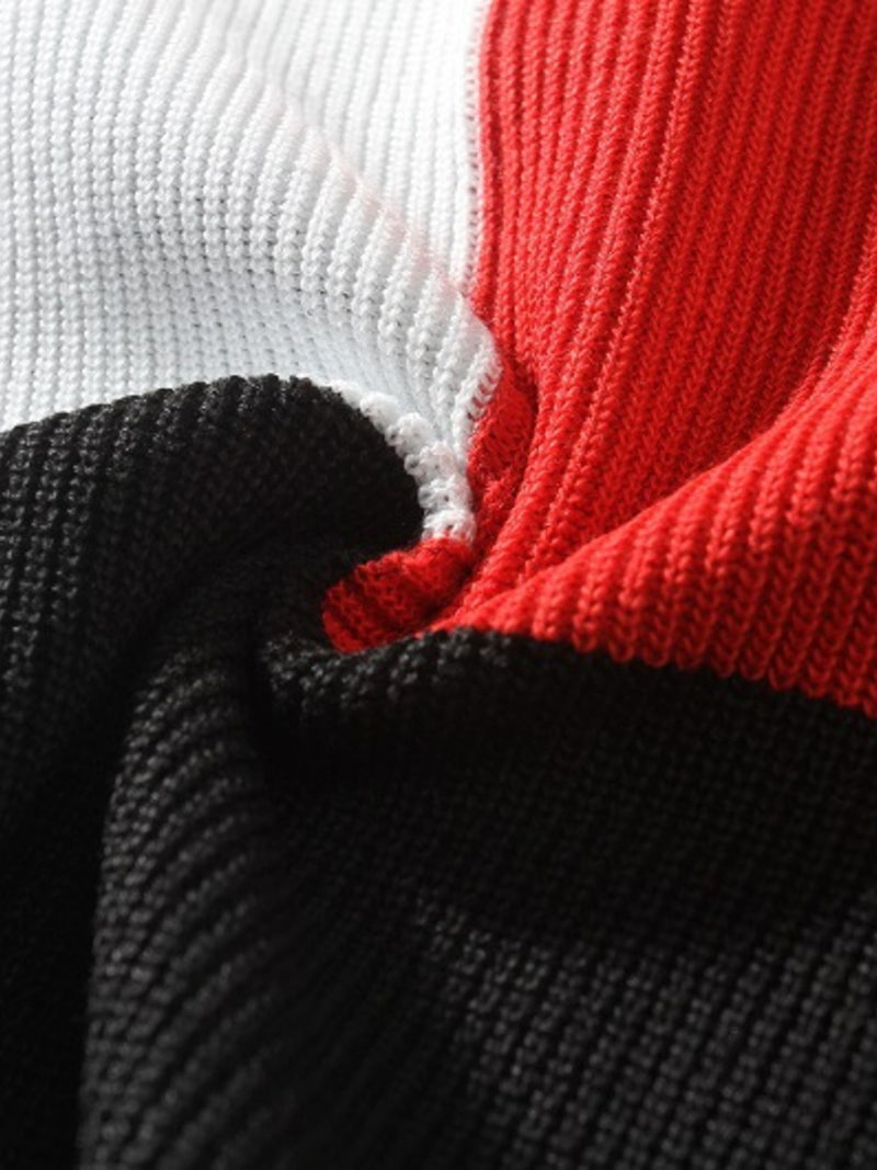Men's Plus Size Color Block Round Neck Sweater 7