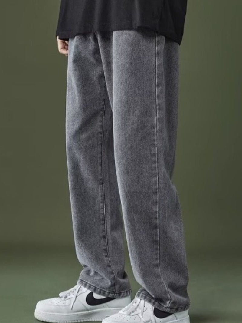 Men's Full Size Wash Wide Leg Jeans Plus Size 7