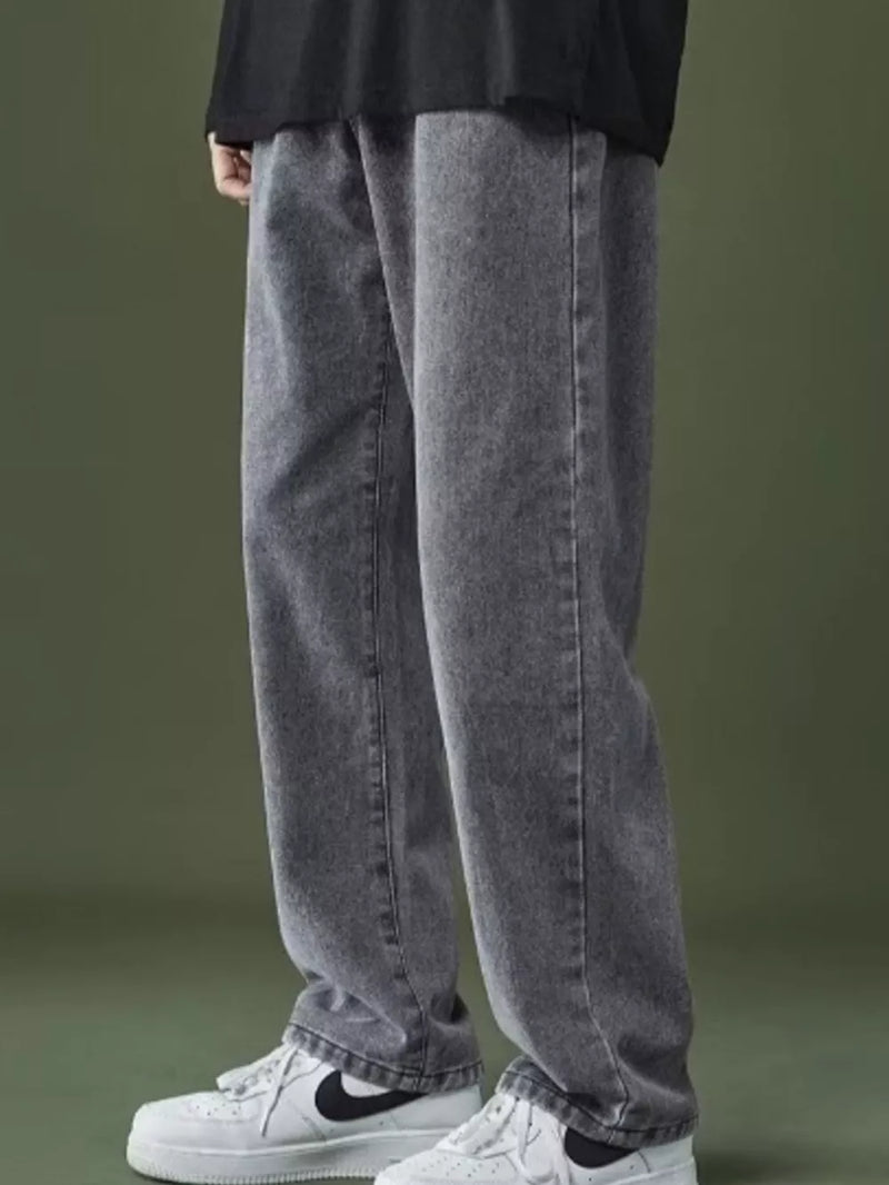 Men's Full Size Wash Wide Leg Jeans Plus Size 3
