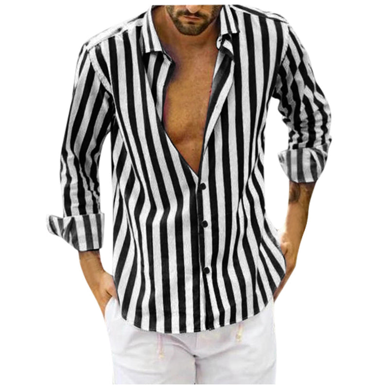 Marin Navy Stripe Shirt — Black