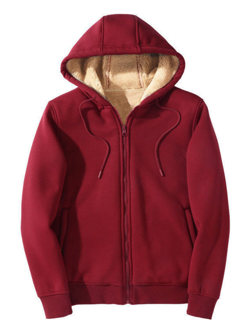 Men's Plus Size Sherpa Lined Zip Up Hoodie 3