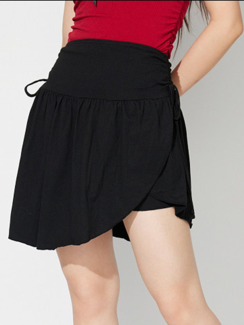 Side Tie Asymmetric Hem Mini Skirt 7
