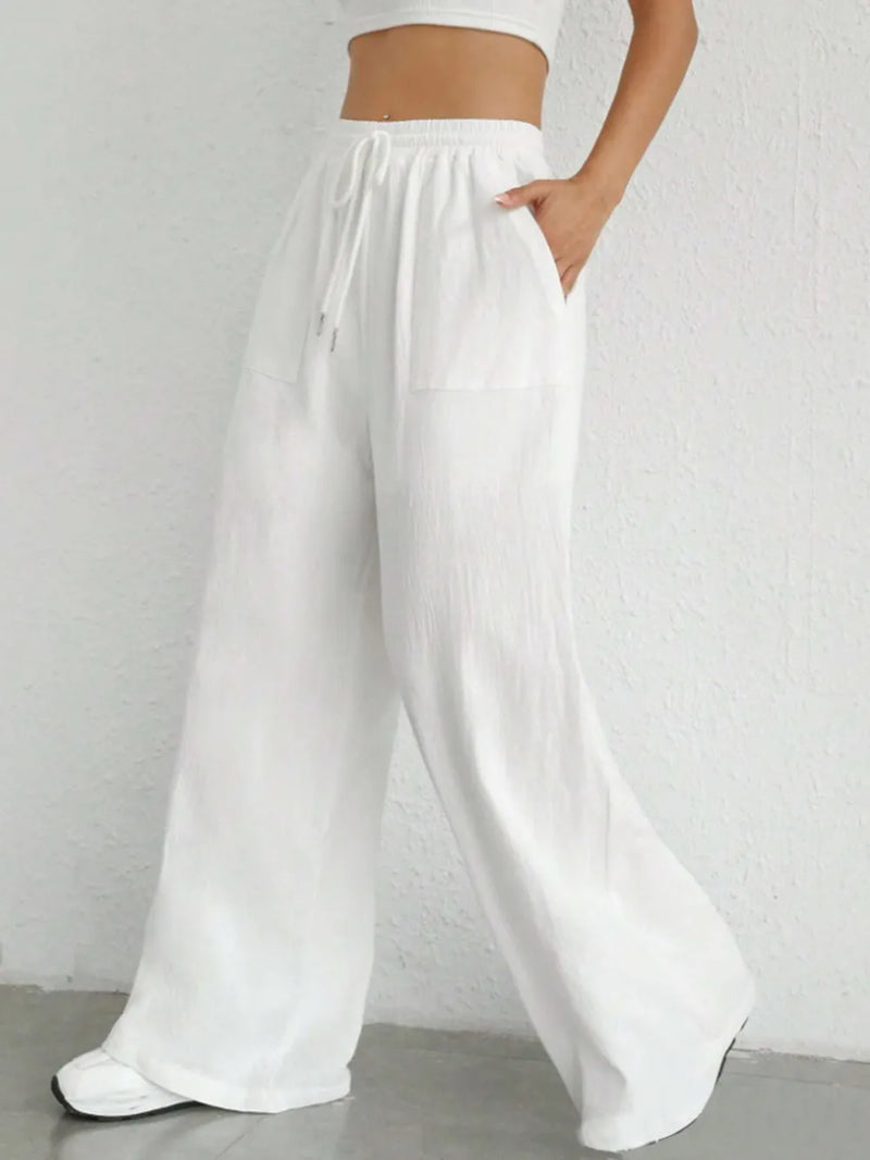 Drawstring Wide Leg Pants 3